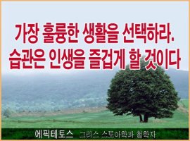 (명언) 가장 훌륭한 생활을 선택하라, 습관은 인생을 즐겁게 할 것이다.