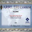 2022 ARRL DX " CW " Contest Certificate - HL2WA 이미지