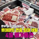통큰슈퍼 | 롯데마트 연중 최대 세일 행사 기간 4월 메가통큰 1주차 후기 한우 할인 미쳤다