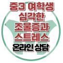 [온라인상담: 중3 여학생 심각한 조울증과 스트레스] 한국아동청소년심리상담센터 이미지