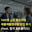 100명 규모 중소기업 제품개발연구원 면접 후기 (feat. 합격 포트폴리오)