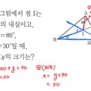 중2-2 삼각형의 내심응용4 이미지