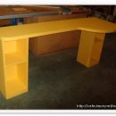 책상+수납선반2개+인테리어필름지마감(노란색),코아합판 이미지