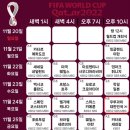 2022 카타르 월드컵 일정표 이미지