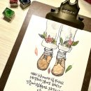 감성 일러스트 캘리그라피 이미지