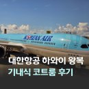 마스타카서비스 | 대한항공 인천 호놀룰루 왕복 항공 탑승기 KE053 KE054 기내식 아동식 코트룸 후기