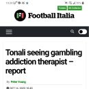 [풋볼 이탈리아] 토날리는 눈물을 흘리며 도박 중독 치료를 수용함 이미지