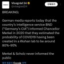 [속보] 독일 BND(독일의 CIA)가 메르켈이 우한폐렴 숨겼다고 공식 발표함 이미지