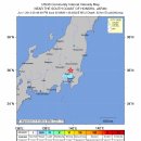 일본 도쿄 수도권지진발생. 이바라키 지역 리히터 5.2 지진발생 이미지