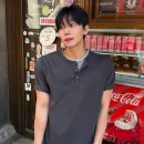 키뮤어 스트라이프 레이어드 헨리넥 반팔 티셔츠 차콜 하나로 코디 고민 끝낸 후기