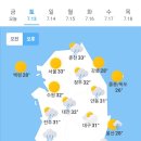 오늘의 날씨🌞☔️☃️, 2024년 7월 13일 토요일 이미지