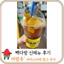 잠실빽다방 | 빽다방 메뉴 아망추 후기 (아이스티 망고 추가)
