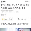 [단독] 정부, 상급병원 4인실 이하 입원료 50% 올리기로 가닥 이미지