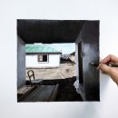 색연필로 그리는 풍경화 이미지