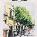 펜드로잉과 수채화 이미지