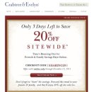 크랩트리 앤 에블린 ) Friends &amp; Family Savings Days - Only 3 Days Left to Save 20% Off Site Wide 이미지