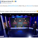 EPL 우승레이스 분석하는 미국 CBS 방송 이미지