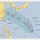 제 13호 태풍 버빙카(BEBINCA) 예상 이동경로 ( 9/11 07:00 현재 한국 기상청, 미국합동태풍센터, 일본 기상청 순) 이미지