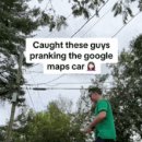 구글 맵 차량이 지나갈때 장난치는 사람들, 로드뷰 결과 이미지