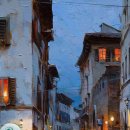 풍경을 그리는 유화 이미지