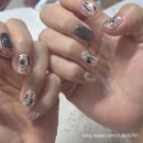 유리네일 | 온양읍 네일 추천 | 네일스타 겨울 유리조각 네일 후기