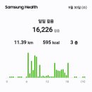 오늘도 만보인증 16,226보11.39km 걷기운동누계는 아래 이미지