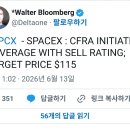 CFRA 스페이스 X 매도 의견 목표주가115 이미지