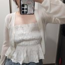 블랙매치샵 | 윤슬샵 브리드 슬리브 블라우스 플레인 시스루 가디건 후기 여름 코디
