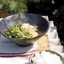 돼지수육과 미나리쌈, 미나리전, 미나리비빔밥 이미지