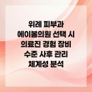 에이봄의원 | 위례 피부과 에이봄의원 선택 시 의료진 경험 장비 수준 사후 관리 체계성 분석