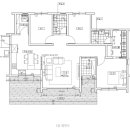 30평 방3실 화장실2실 남문 단층 주택 평면 이미지
