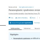 부종양 증후군 paraneoplastic syndromes에 의한 사망율 증가 탐구!! 이미지