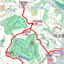 깃대봉(315m삼각점 충북20)하소뒷산(하소산392m)쇠경재산(387m)금박산(392m)천남산(390m)/충북제천 이미지