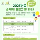 2025년도 숲체험 프로그램 안내 이미지