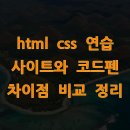 html css 연습 사이트와 코드펜 차이점 비교 정리