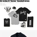 [락커룸] 조던9 바론스 #45 베이스볼 반팔져지 그레이, 블랙 Air Jordan 9 'Barons' #45 Baseball Jersey 635708 063, 635708 010 이미지