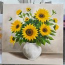 퇴근 후 일상 스케치 | 관악 낙성대 퇴근후미술원에서 완성한 해바라기 그림