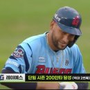 롯데 자이언츠 레이예스 kbo 2번째 단일시즌 200안타 달성 이미지