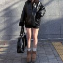 BK핏 | 여자무스탕코디 헬레네파리스 오버핏 레더 토글 버튼 무스탕 후기