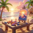 파스텔로 그리는 아름다운 풍경 | 석모도 노을 명소 맛집 추천! 오일파스텔로 바다 풍경화 그리는 법