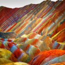 Rainbow Mountains In China's Danxia Landform Geological Park 이미지