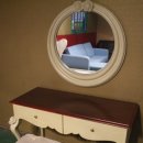 화이트 배드룸 세트(침대, 화장대, 협탁, 거울, 의자) 이미지
