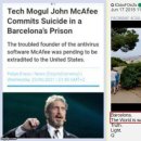 스페인 존 맥아피(John McAfee) 감옥에서 자살 이미지