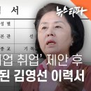 김건희 공기업 취업 제안 후 실제로 작성된 김영선 이력서 이미지