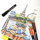 어반스케치A | 동아 마이 아크릴 마카 12색으로 실내화 꾸미기부터 어반스케치까지