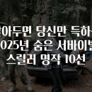 알아두면 당신만 득하는 2025년 숨은 서바이벌 스릴러 명작 10선