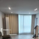 춘의이스트힐 | 백송마을풍림아파트 춘의이스트힐오피스텔 도톰쉬폰...차르르커튼 외 거실커텐인테리어 입주커튼 시공후기