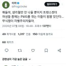 얘들아, 생리혈만 안 나올 뿐이지 트랜스젠더 여성들 중에는 PMS를 겪는 이들이 왕왕 있단다… 무식쟁이 차별주의자들아. 이미지