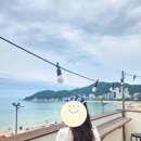 송정 카페 가배원 바다가 보이는 루프탑 한옥 카페