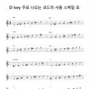 임민택 강의 - D key 코드 사용 스케일 표 이미지